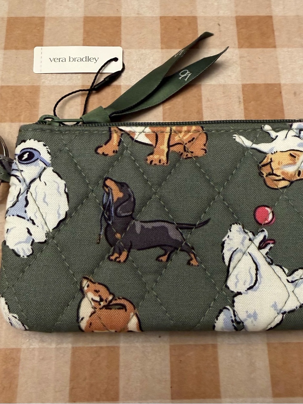 Vera Bradley Zip ID Case In Dog Park Pattern New With Tag